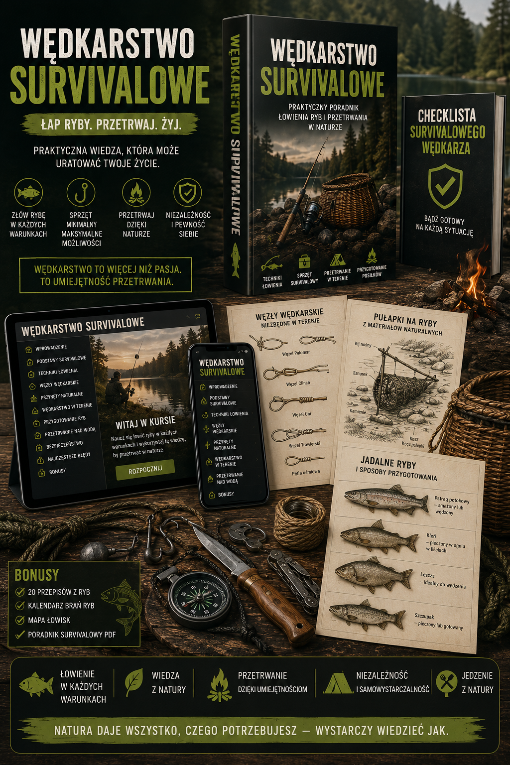 Wędkarstwo Survivalowe — mockup